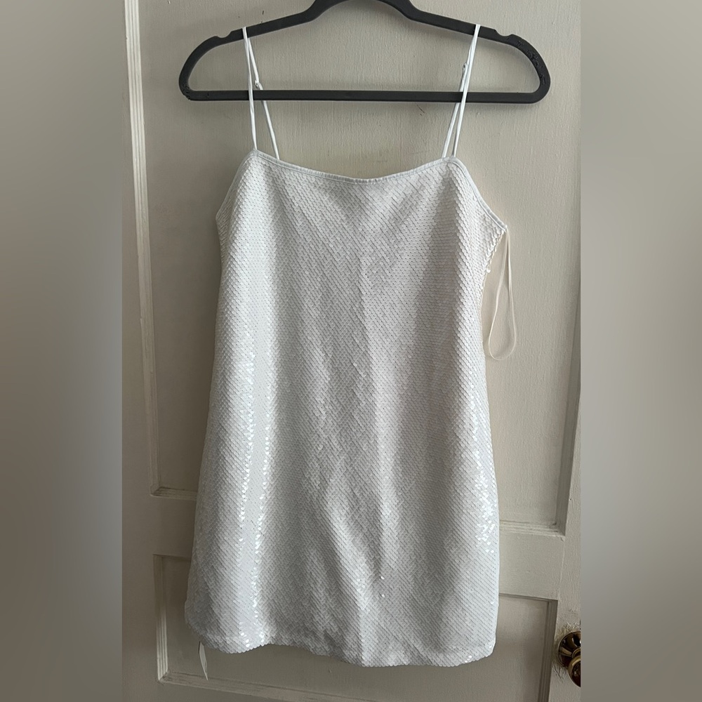 Abercrombie & Fitch White Sequin Mini Dress